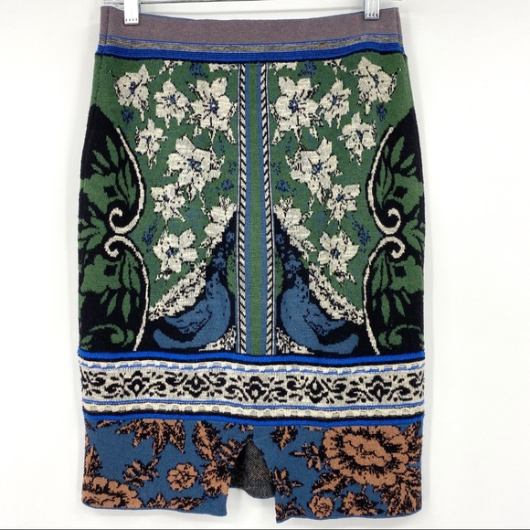 Anthropologie Moth Bordered Jacquard Sweater Skirt - Picture 3 of 8